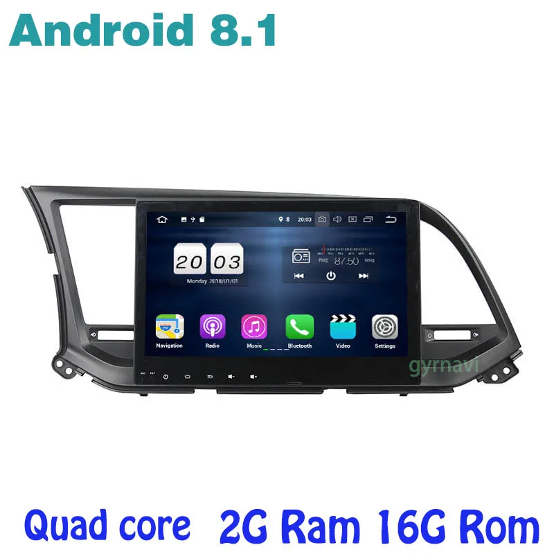 for hyundai elantra 2016 2017 10.1 inch Android 8.1 Quad core Car radio gps with 2g ram wifi 4G usb bluetooth mirror link Stereo