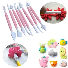 8 шт. выпечки Кондитерские головки цветок украшения ручка, DIY ремесло помадка глина Инструмент Торт Моделирование Инструменты