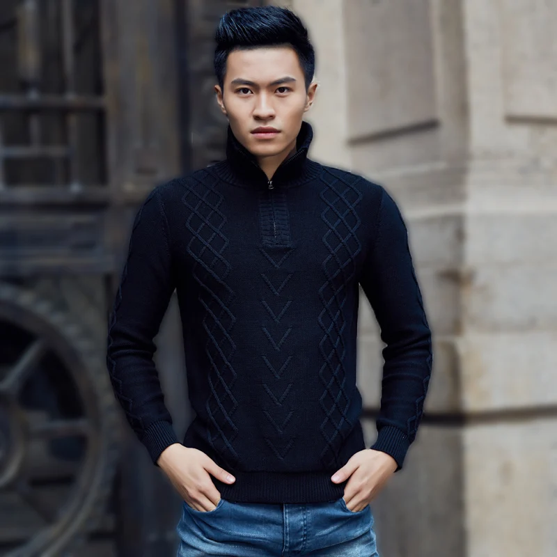 Yayu Mens Sweater Casual Turtleneck Knitted Sweater Long Sleeve Pullover Tops