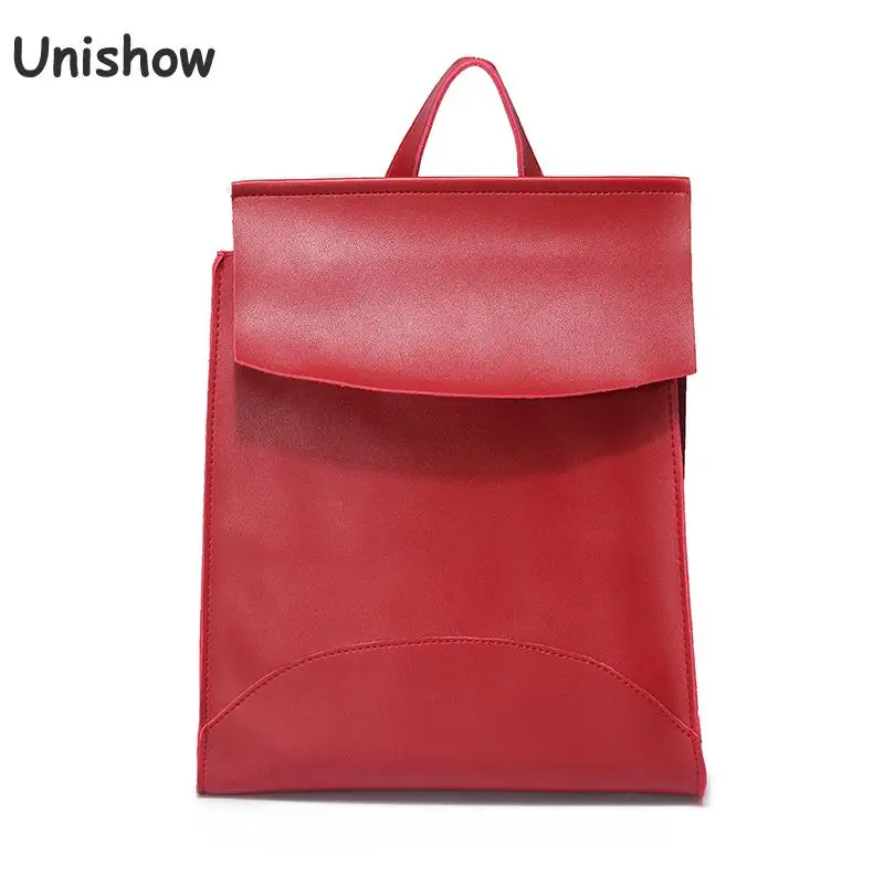 

Unishow Fashion Women Backpack Solid Causal Pu Leather Backpack For Women 2018 Elegant Simple Girl School Bag