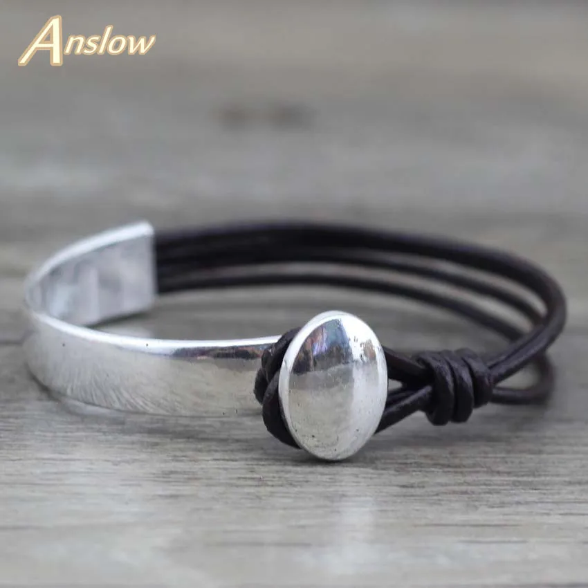 Anslow 2017 трендовый классический мужской браслет ручной работы Винтажный Мужской