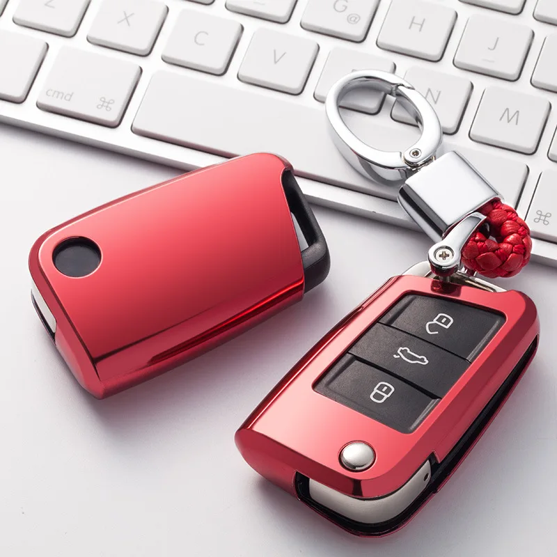 Soft TPU Car Key Remote Case Cover Holder Case For Volkswagen VW Golf 7 mk7 Seat Ibiza Leon FR 2 Altea Aztec For Skoda Octavia