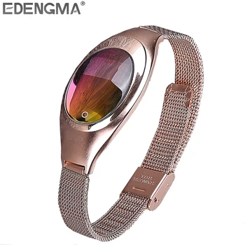 

Z18 women wrist watch 0.49 inch OLED Metal wrist strap heart rate blood pressure measureme monitor smart bracelet for women