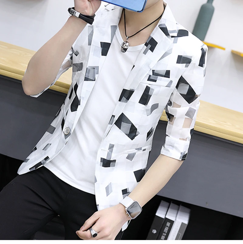Men Blazer Party Printed  (4)