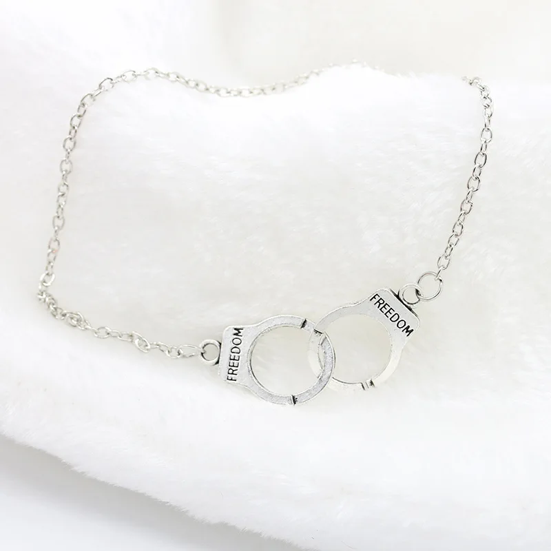 

Double Connected Handcuffs Fifty Shades Of Grey Style Thin Chain Special Bracelets For Women