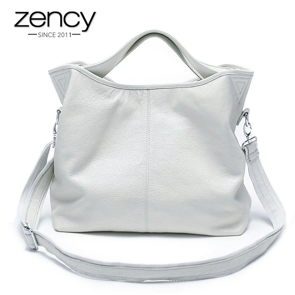 Zency/оптовая продажа, модная женская сумка, 100% натуральная кожа, Женская Повседневная сумка, Очаровательная сумка на плечо, Классическая Дамская сумочка - изображение