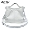 Zency/оптовая продажа, модная женская сумка, 100% натуральная кожа, Женская Повседневная сумка, Очаровательная сумка на плечо, Классическая Дамская сумочка - фото