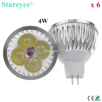 激安 6 ピース調光対応 MR16 AC & DC12V 4 ワット 3 ワット LED スポットライトランプダウンライト Led ランプ Led 電球照明つりランプ Led ライトスポットライト