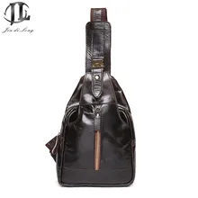 Ретро Винтаж повседневное Crazy Horse кожа из натуральной воловьей кожи для мужчин груди пакет мужской сумка маленькая crossbody сумки