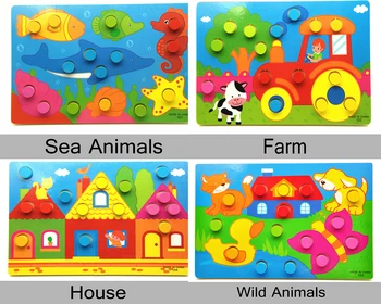 

Kids Montessori Wooden Tangram Jigsaw Matching Board Cartoon Puzzle Game Early Learning Educational Toys For Children Gifts