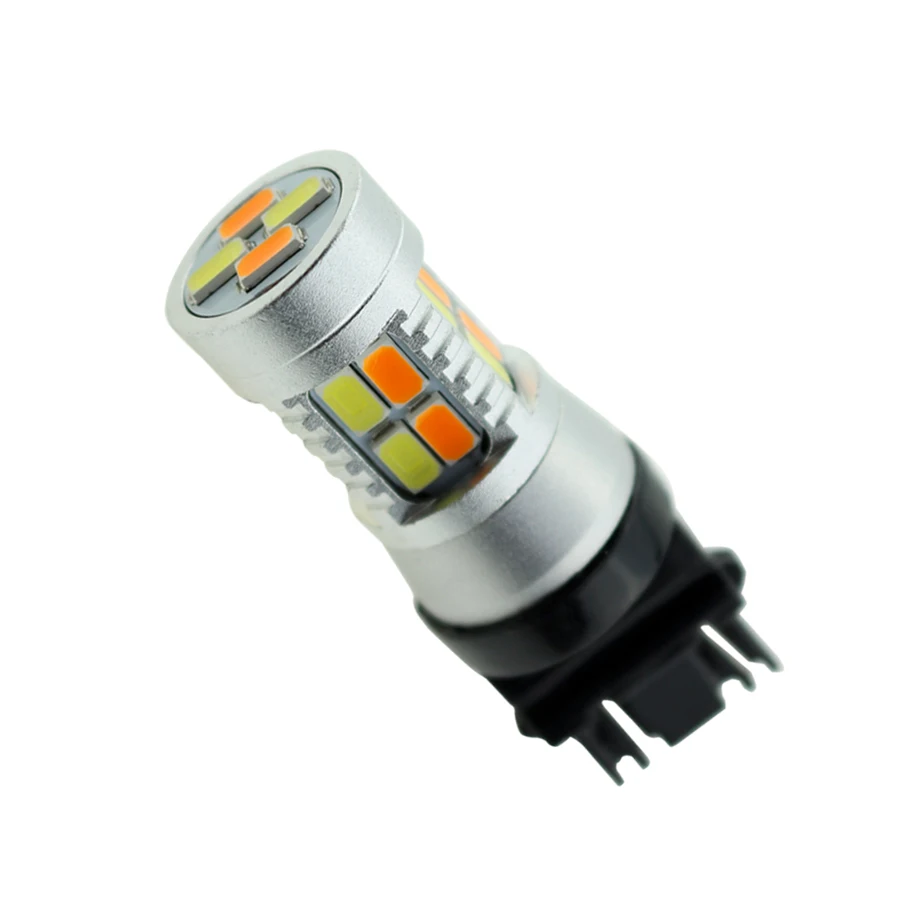 YCCPAUTO T25 3157 светодиодный задний светильник 5630 5730 20SMD двухцветный белый/янтарный светодиодный светильник для автомобиля сигнальный светильник s DRL 1 шт