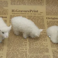 Прекрасные белые овцы животных модель 9x5 см игрушки один лот/3 предмета в комплекте, полиэтилен и меха ремесло, реквизит, украшения дома подарок d0033