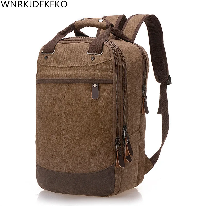 

Mens Lady Canvas Backpack Student Bag Large Capacity Laptop Backpack Leisure Travel Backpack