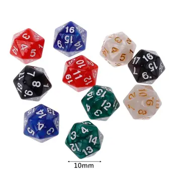 

10Pcs/Set 20 Sided Dice D20 Polyhedral Dices For Dungeons & Dragon D&D RPG Poly Desktop Table Games