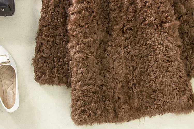 Шоколадное пальто из овечьей шерсти, манто femme hiver, натуральный мех, пальто из натурального меха для женщин, зимнее пальто для женщин
