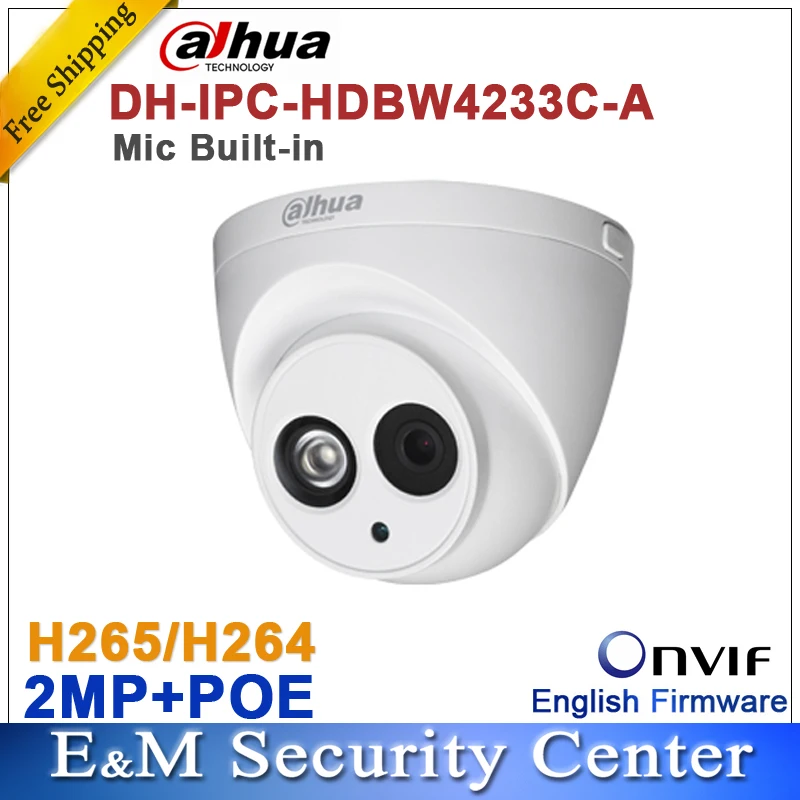 

Original dahua IPC-HDW4233C-A replace IPC-HDW4233C-A 4MP Network IP Camera IR POE CCTV Mic Built-in dome DH-IPC-HDW4233C-A