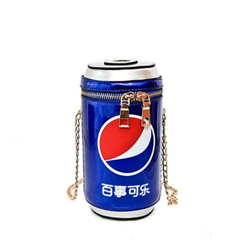 

2019 INS hot fun Cute Coke Sprite Cartoon Print BearHandbag Bag Women Pu Leather Chain Purse Mini Lady Shoulder Crossbody Bag