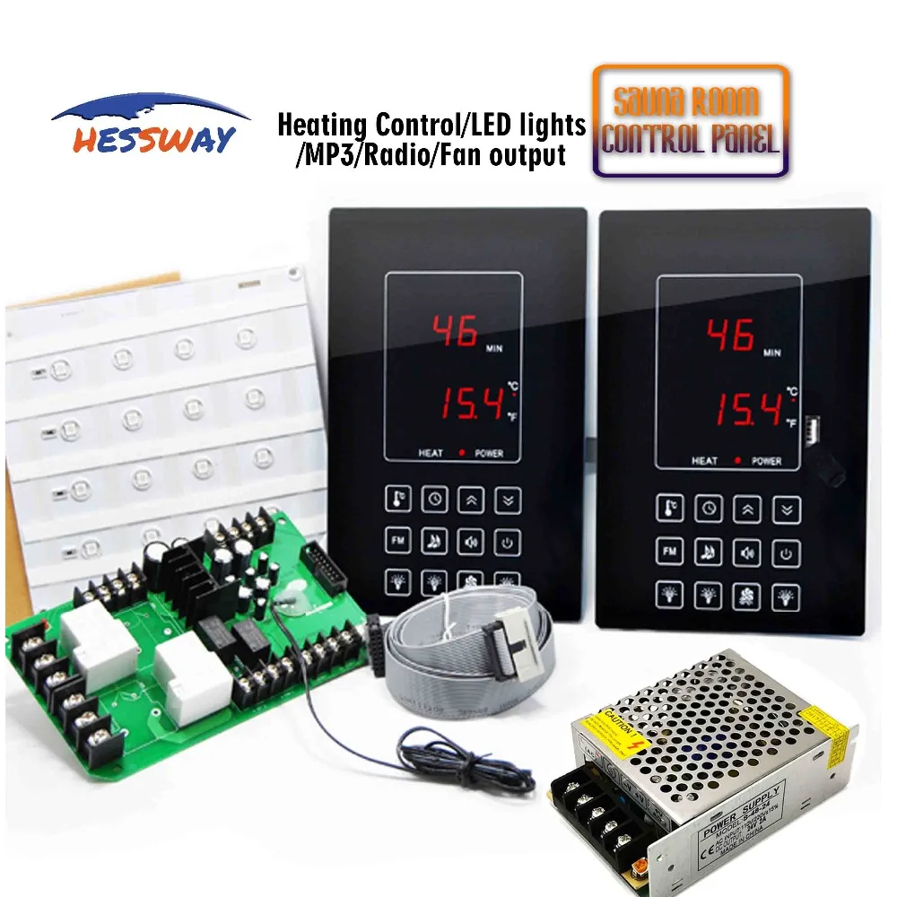 

30A Relay timing Multifunction Sauna control panel THERMOSTAT room temperature controller for LED light