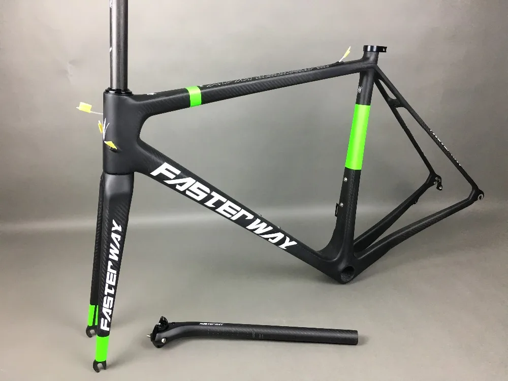 Cheap classic design FASTERWAY PRO full black with no logo carbon road bike frameset:carbon Frame+Seatpost+Fork+Clamp+Headset,free ems 41