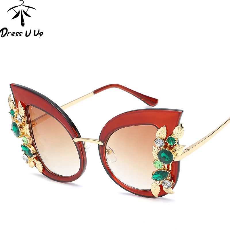 Солнцезащитные очки кошачий глаз со стразами UV400|sun glasses female|brand cat eye sunglassescat sunglasses |