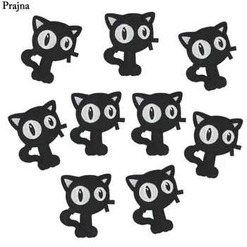

Prajna 10PCS Cheap Black Cats Parches Embroidery Iron On Patches For Jacket Ornament Patch Clothing DIY Stickers Motif Applique