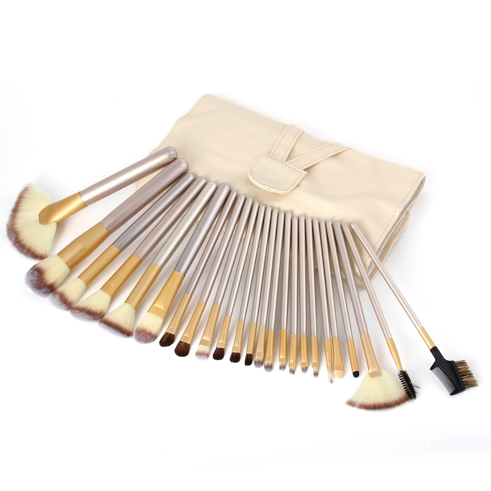 24 pcsset Professional Makeup Brushes Eyeshadow Lip Concealer Powder Foundation Brush Set Kit Cosmetic Tool with Leather Case (2)