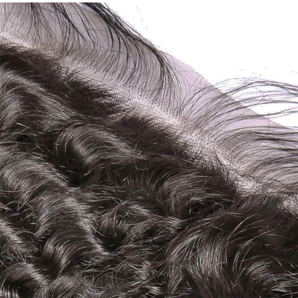 MQYQ Brazilian Deep Wave Lace Frontal Closure Pre Plucked With Baby Hair 13x4 100% Human Closure Ear To Ear Free Part