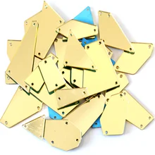 50 sztuk/paczka szampana lustro szyć na dżetów akrylowe nieregularne Rhinestone Flatback lustro szycia dżetów dla odzieży B1059