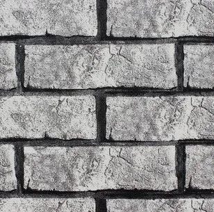 Chinese Vintage Pvc Grey Brick And Rubble 3d Wallpaper Rolls