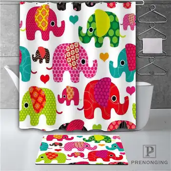 

Custom Cartoon Elephant (1)Waterproof Shower Curtain Doormat Home Bath Bathroom Polyester Fabric Multi Sizes#18-10-18-(2)-3