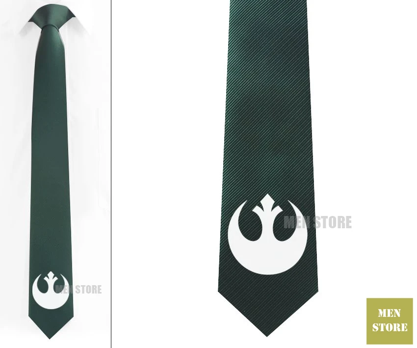 Повстанческий Альянс Символ Для мужчин галстук из жаккардовой ткани, тонкий узкий 2," галстук 6 см галстуки Свадебная вечеринка галстук для жениха запонки LK030M - Цвет: Dark Green tie-White