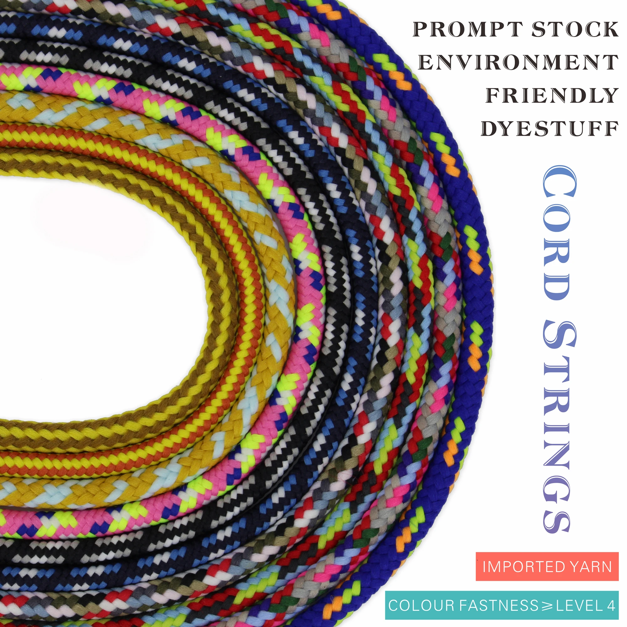 

Cord Strings Rope For Shoes/Luggage/Bag/Case/Garment/Hat/Trousers 10 Colors Mixed 1 Yard Each Or Big Rolls of 100Yards CS-25