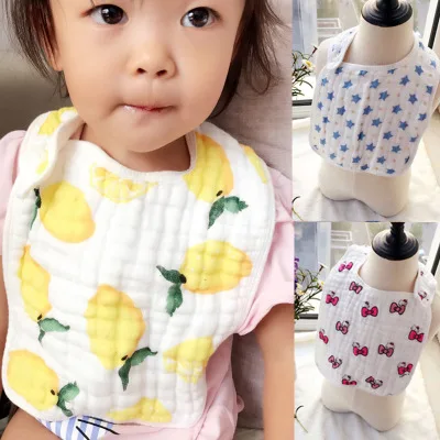 

Cotton Baby Bibs Bandana Baberos Bebe Girls Boys Bib Baby Feeding Smock Double-layer Buckle Eating Burp Cloths Baby Things
