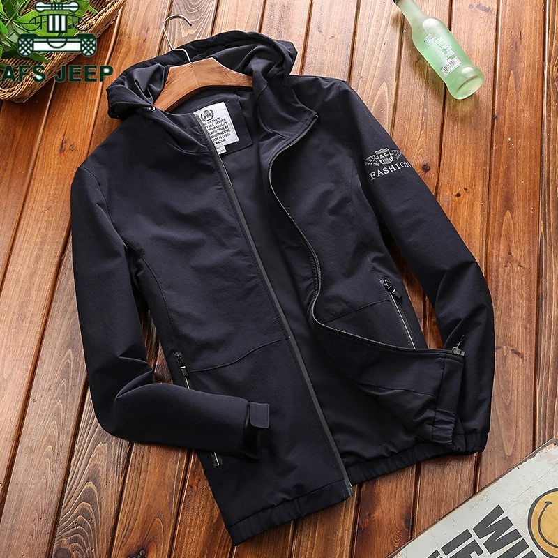 

AFS JEEP Casual Bomber Jacket Men Windproof Waterproof Spring autumn Mens Jackets Plus Size 4XL jaqueta masculina Quick Dry Coat
