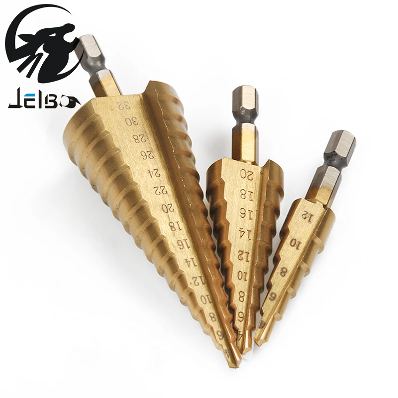 Jelbo Metal Step Drill Bit Set Power Tools HSS Step Drill Bits Step