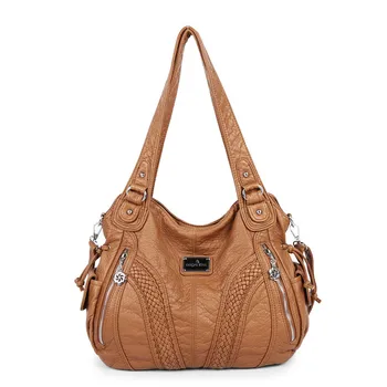 

Fashion High Quality Casual Designer Hobos Tote Handbag Women Bags Washed PU Leather Shoulder Sling Bags for Ladies