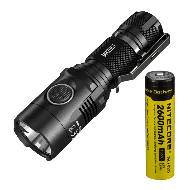 NITECORE MH20GT перезаряжаемые сильный свет литиевая батарея флэш-светильник водонепроницаемый портативный поисковая лампа - Испускаемый цвет: MH20GT x NL1826