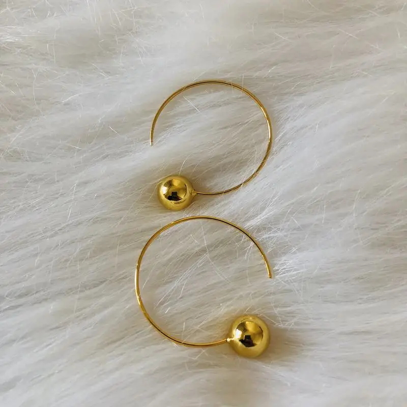 

2019 Fashion gold ball gold hoop earrings for women kupe kolczyki brincos oorbellen