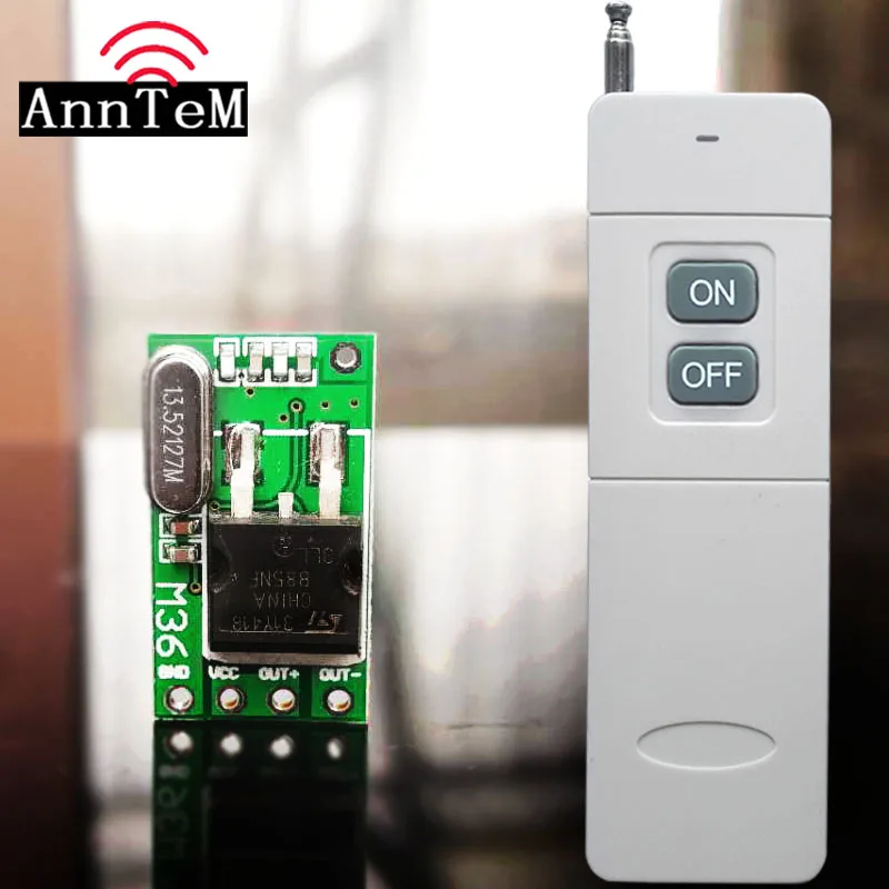 

ANNTEM 6V13.8V12V9V24V36V 1CH RF DC 12 V RF10A 1 CH Wireless Mini Switch Relay Receiver Remote Controllers 433.92mhz 3000M-1-2