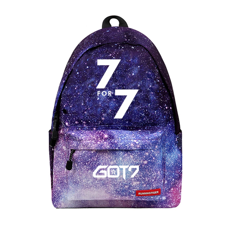 Got7 рюкзак альбом глаза на вас и 7For7 принт Для женщин Galaxy Star рюкзак детей школьные сумки ноутбук получил 7 вентиляторы аксессуары