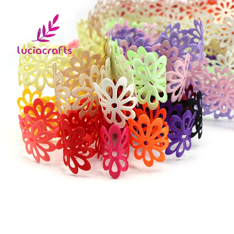 Lucia crafts 2y/лот 40 мм Разноцветные ажурные ленты с цветами Швейные изделия ручной