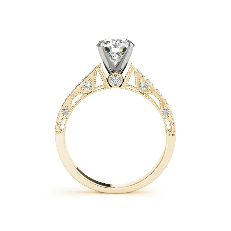 Yellow Gold Color AINUOSHI Мода 925 пробы Серебряная свадьба Обручение Юбилей набор колец 1ct Круглый Свадебные вечерние кольцо устанавливает Ювелирные изделия Подарки любитель - Цвет основного камня: Yellow Gold Color