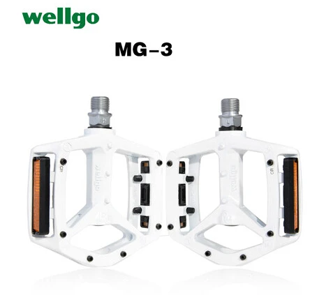 WELLGO MG1/MG2/MG3 горный велосипед BMX и DH велосипед детали 9/1" Cr Mo Велоспорт подшипник педаль из магния - Цвет: MG3 WHITE
