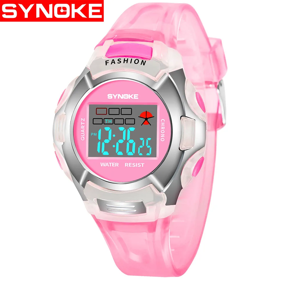 

SYNOKE children's indoor outdoor Required Boy Girl Alarm Date Digital Multifunction Sport LED Rubber WristWatch Relogio L30