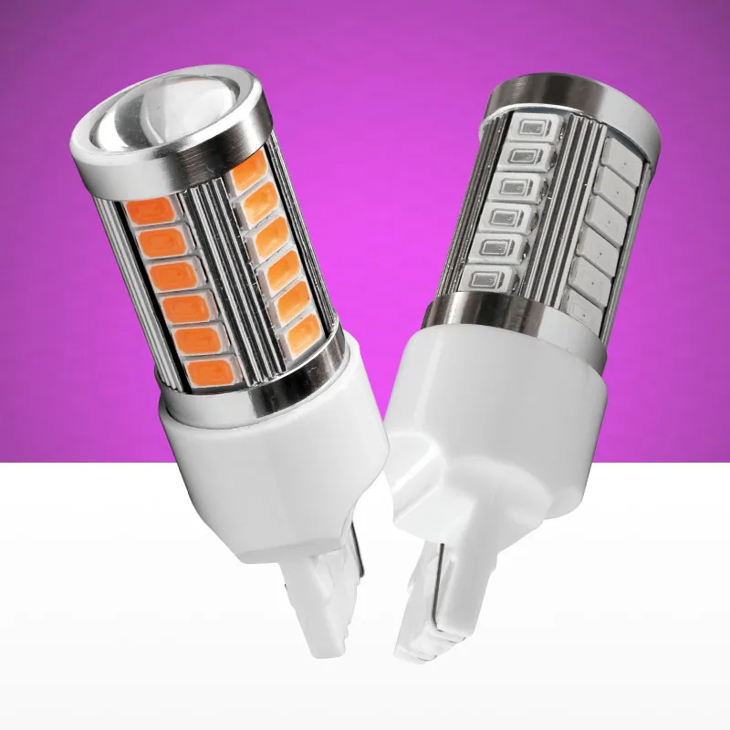 2 шт. Автомобильный светодиодный T20 7440 W21W 33 светодиодный samsung 5630 smd высокой мощности светодиодный задний тормоз лампа стоп-сигнала красный белый желтый автомобильный светильник источник