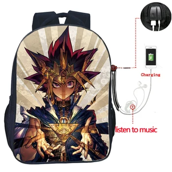 

Men Women Boys Girls Yu-Gi-Oh USB Charge Rucksack Beautiful Teens Laptop Backpack Fashion Student School Bag
