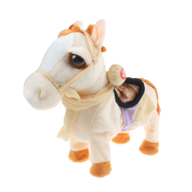 30cm Electric Horse Plush Toy Music Sound Walking Machinery Pony
