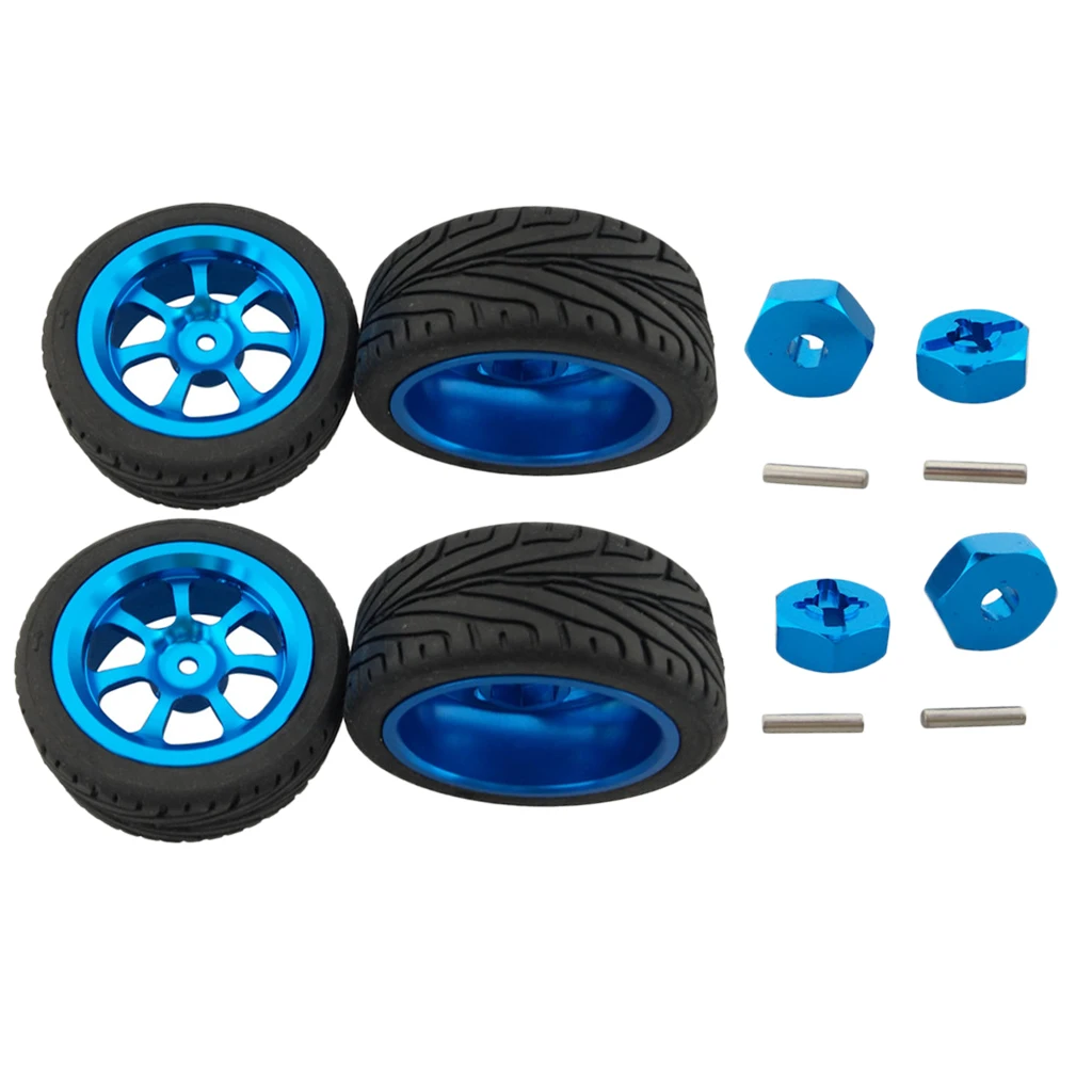 RC Alloy Tires Wheels &Hex Nut for 1/18 Wltoys A959-B A979-B A959 A969 A949