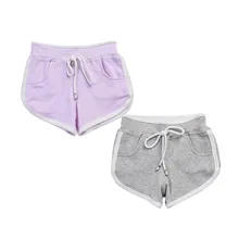 Летние спортивные шорты для маленьких девочек детские мягкие хлопковые однотонные повседневные брюки детская одежда Трусики для мальчиков одежда для малышей короткие штаны