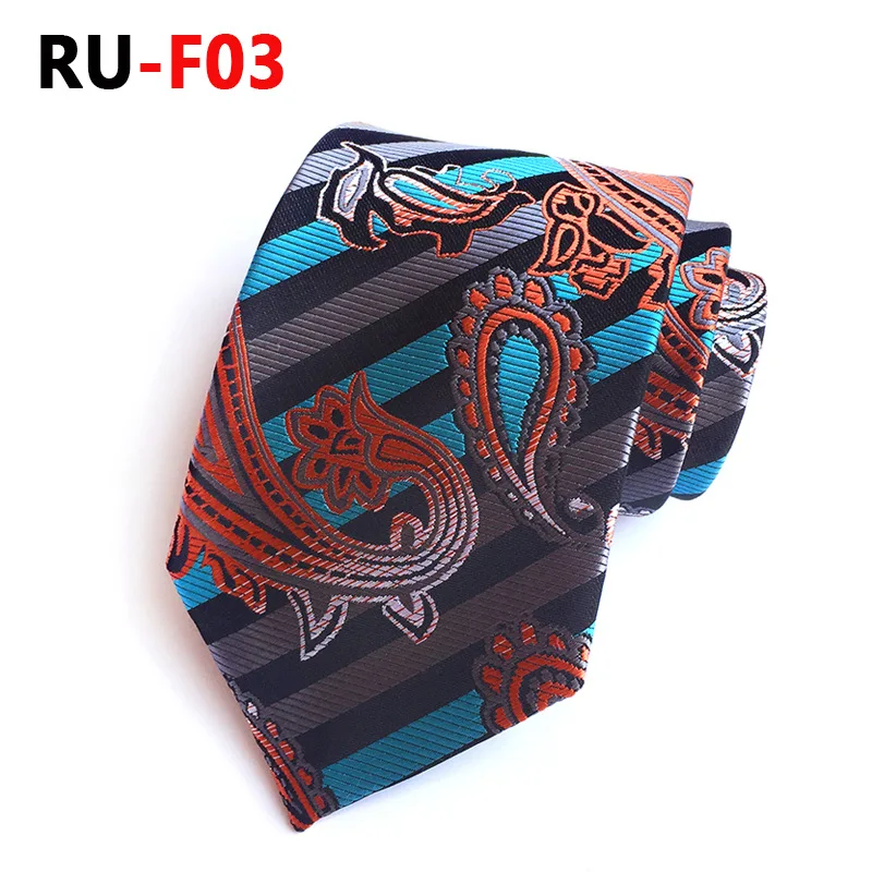 RU-F03 67 цветов, шелковый галстук для мужчин, жаккардовый, 8 см, Модный Цветочный галстук, деловой галстук для свадебной вечеринки, галстук, подарок для Него - Цвет: RU-F03